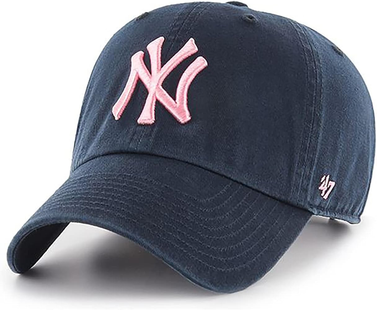 New York Yankees Navy Pink Clean Up Adjustable Hat, Adult One Size Fits All | Amazon (US)