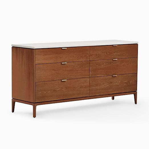 Parker Marble 6-Drawer Dresser (58"&ndash;72") | West Elm (US)