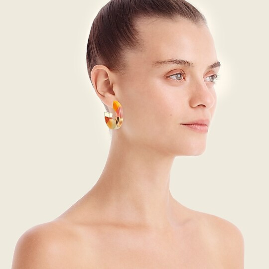 Made-in-Italy mixed acetate hoop earrings | J. Crew US