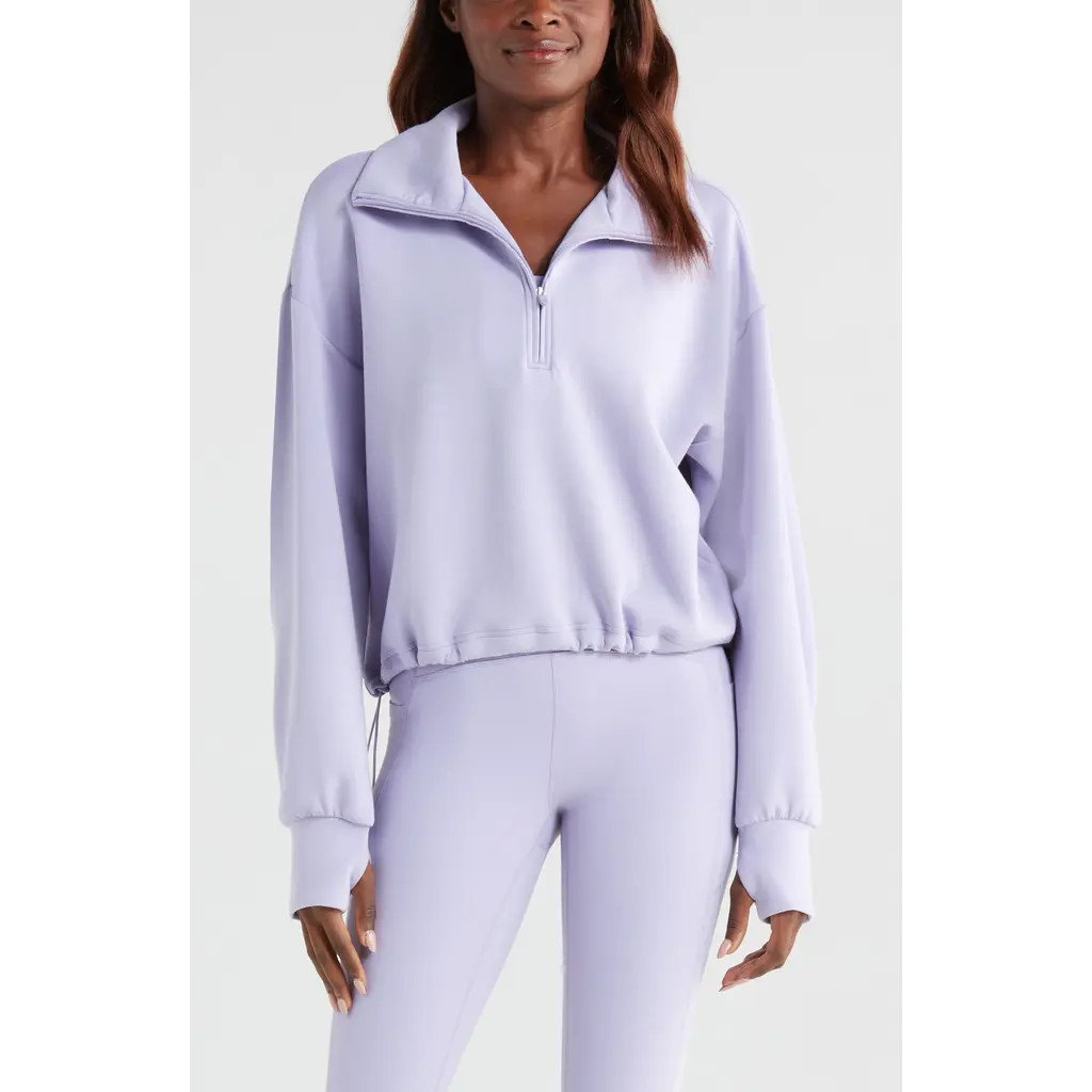 Zella Soft Modal Blend Half Zip Pullover in Purple Heirloom at Nordstrom, Size X-Large | Nordstrom
