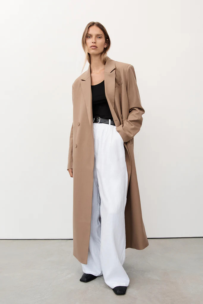 CELINA TAN WOOL BLEND COAT | DISSH