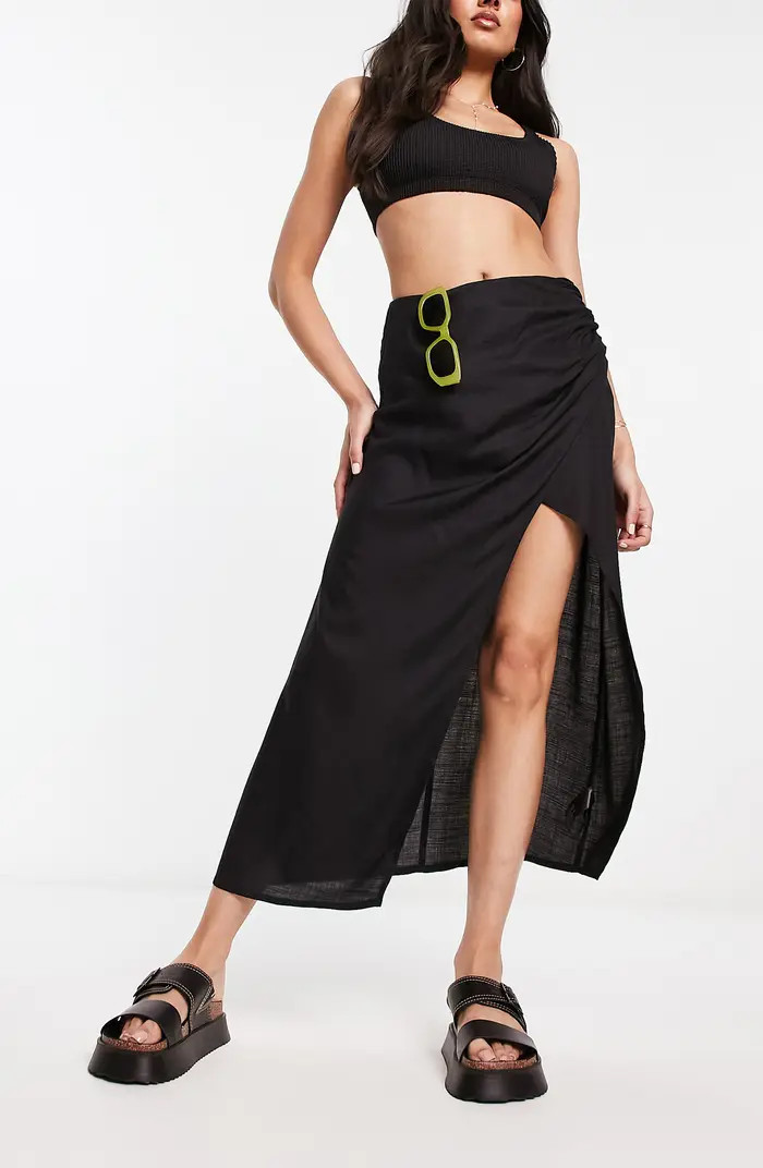 Ruched Side Slit Skirt | Nordstrom