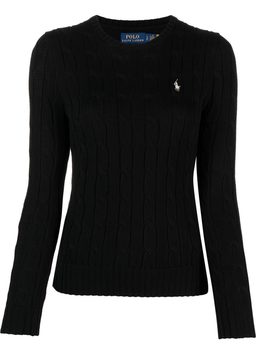 Polo Ralph Lauren logo-embroidered cable-knit Jumper - Farfetch | Farfetch Global