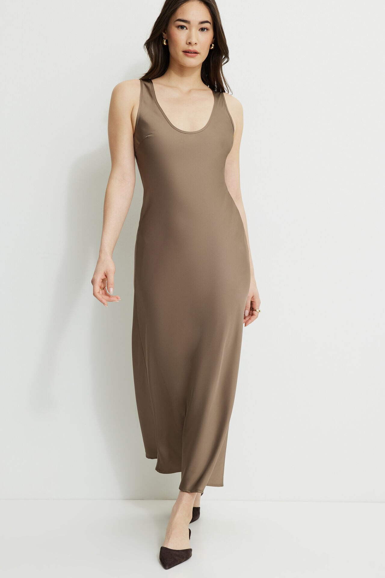 Roux Satin Maxi Slip Dress | Dynamite Clothing