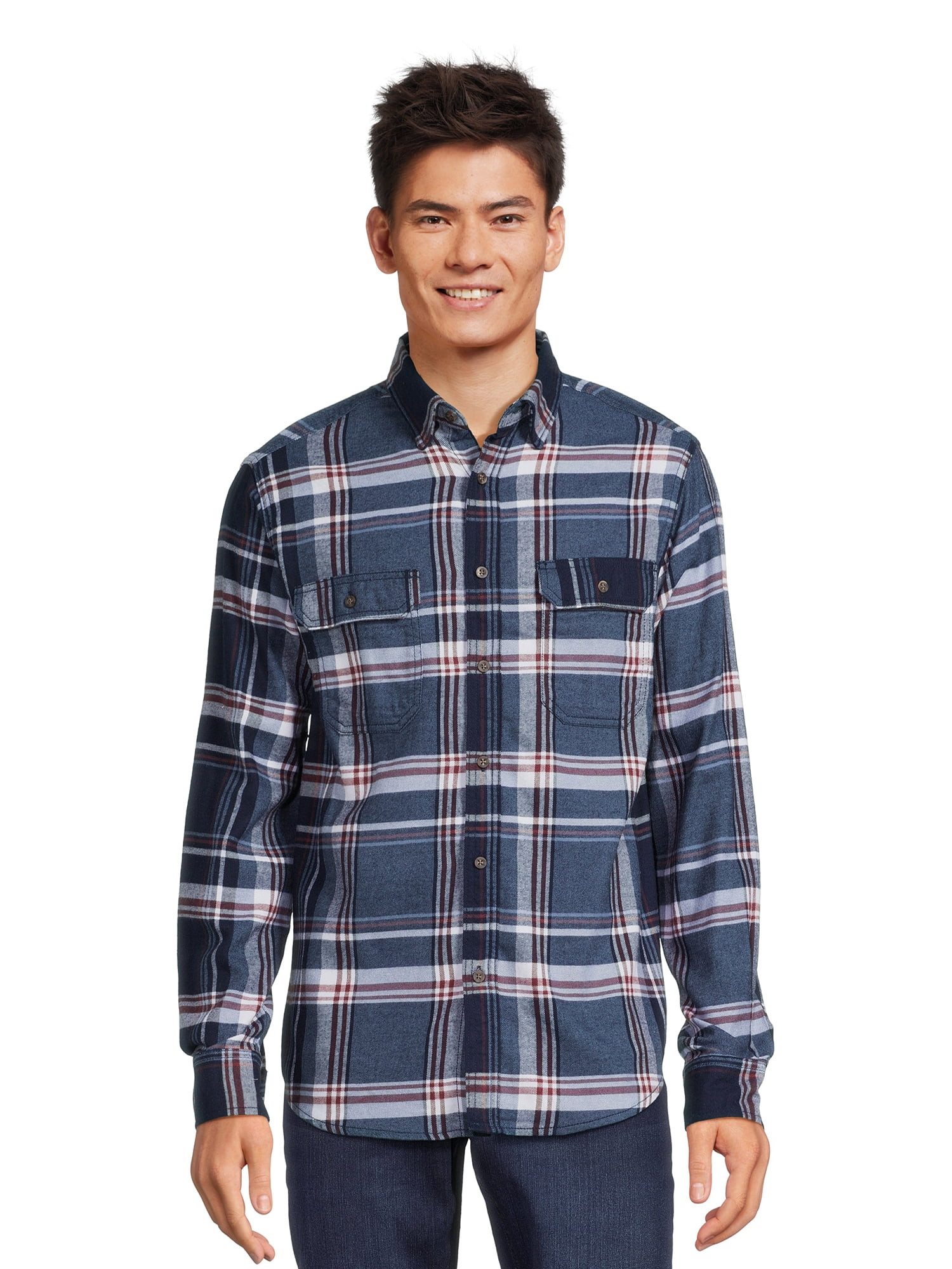 George Men's Long Sleeve Flannel Shirt, Sizes XS-3XLT | Walmart (US)