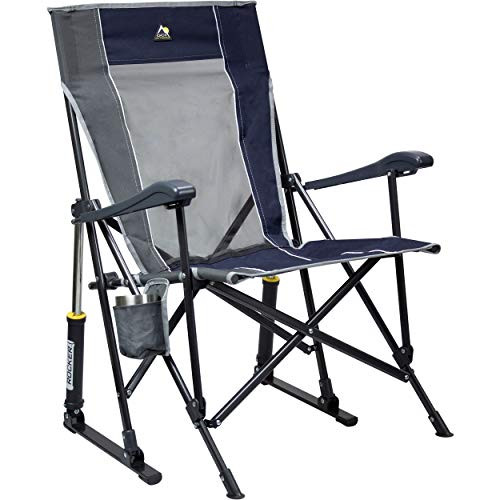 GCI Outdoor Roadtrip Rocker Camping Chair | Portable, Folding Rocking Chair with Solid, Durable Armrests, Drink Holder & Comfortable Extended Backrest — Midnight | Amazon (US)