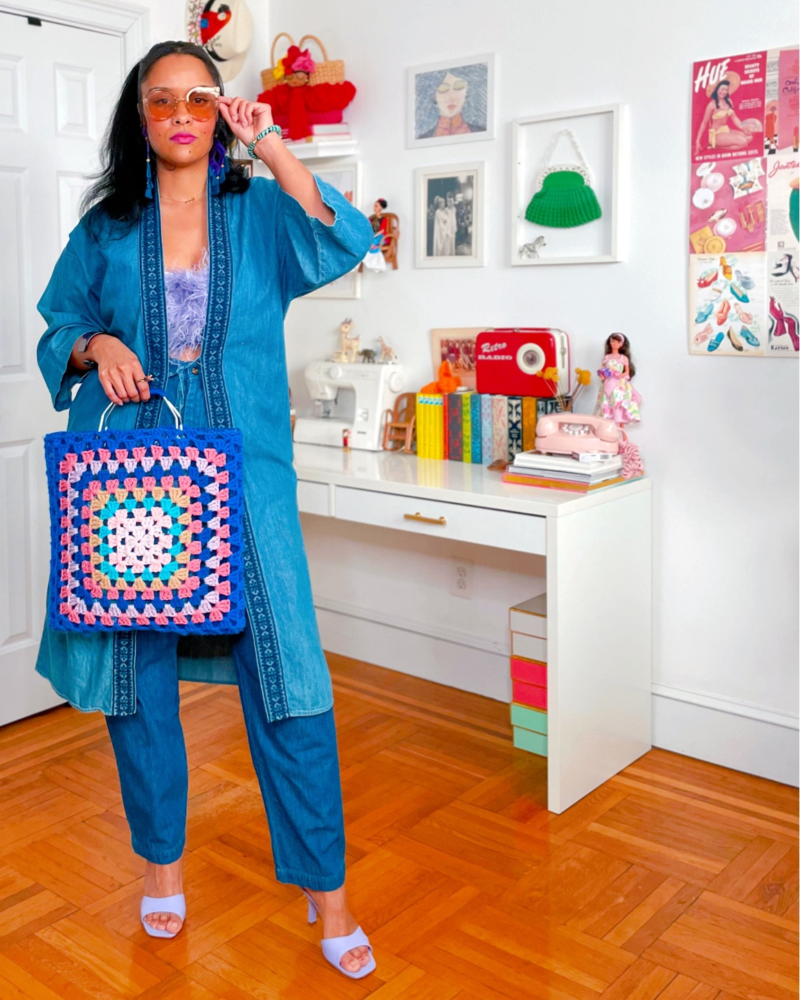 Styling denim on denim. Look 4 of 4. Full video on my YouTube @krystledesantos #denimtrend #denimondenim