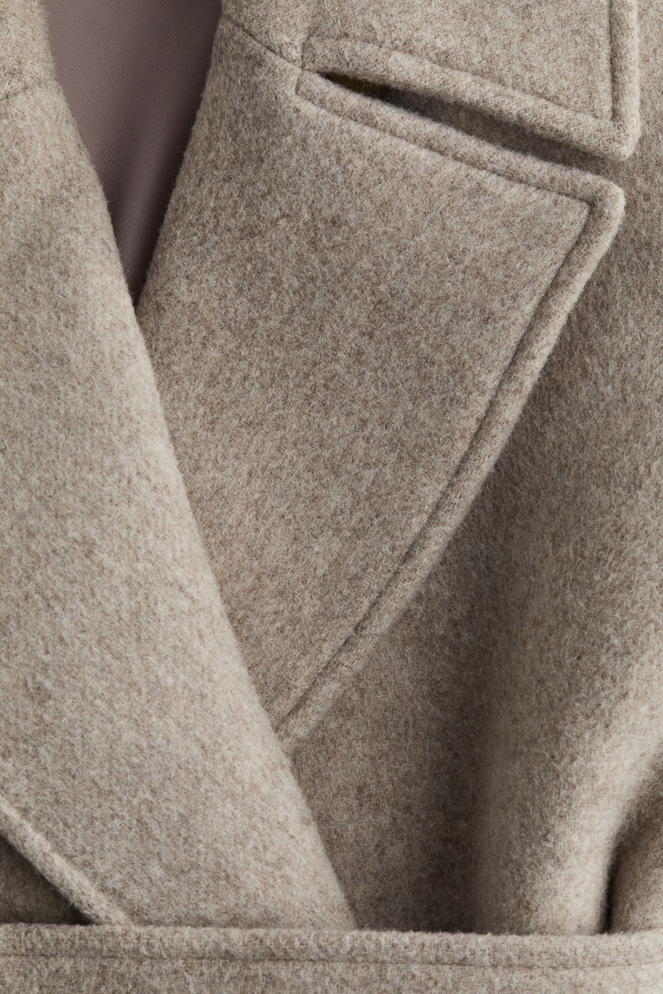 Wool-blend tie-belt coat - Light beige marl - Ladies | H&M GB | H&M (UK, MY, IN, SG, PH, TW, HK)