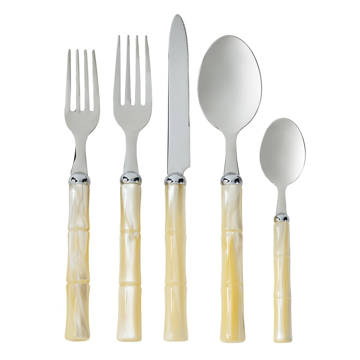 Paradise Bamboo Flatware, Set of 5 | Amanda Lindroth