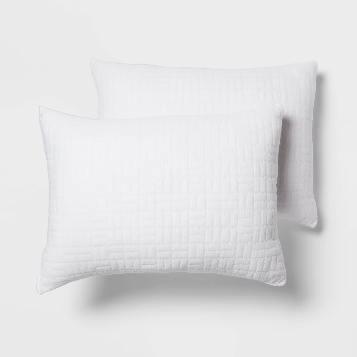 Standard/Queen Medium 2pk Plush Knit Bed Pillows White - Room Essentials™ | Target