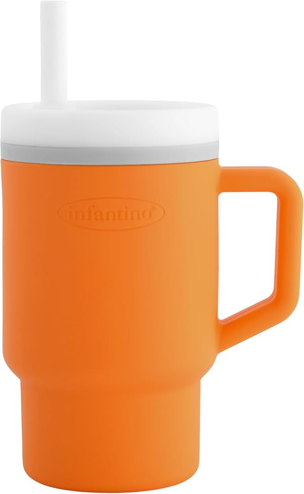 Infantino My 1st Tumbler, Silicone Sippy Cup with Straw & Handle, Spill-Resistant Baby Cup for On... | Amazon (US)