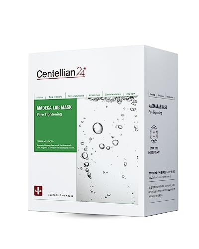 CENTELLIAN 24 Madeca Mask (Pore Tightening, 20pc) - Face Mask Sheet for Pore Minimizing, Sebum Control with Centella Asiatica, TECA, Niacinamide. Korean Skin Care for Men Women by Dongkook. | Amazon (US)
