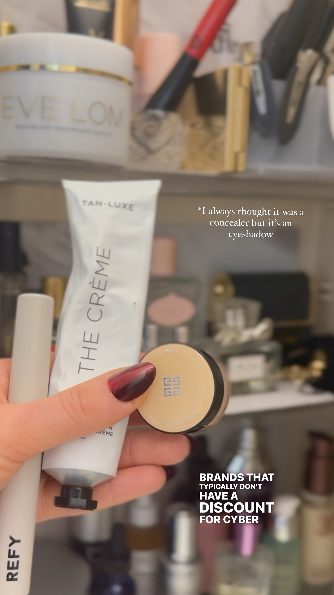 ✨Cyber Monday Beauty deals✨
Tanning products cyber Monday 
Eve Lom peel pads 
Tan luxe 
Refy 
Givenchy 

#LTKHoliday #LTKCyberWeek #LTKGiftGuide