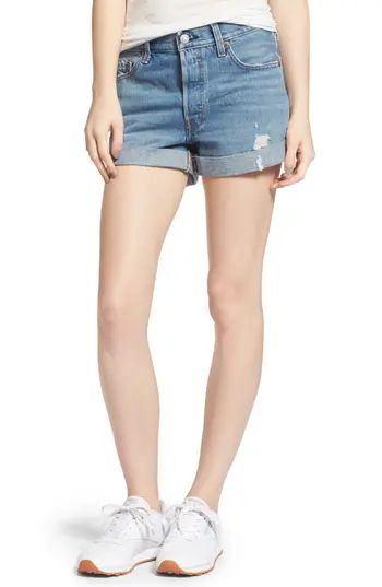 Women's Levi's 501 Long Denim Shorts, Size 25 - Blue | Nordstrom