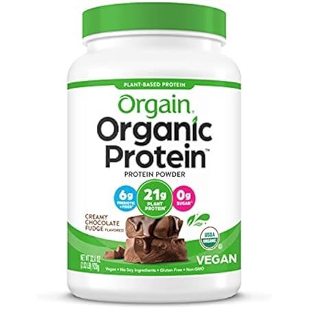 Orgain Organic Plant Based Protein Powder, Vanilla Bean- Vegan, Low Net Carbs, Non Dairy, Gluten Fre | Amazon (US)