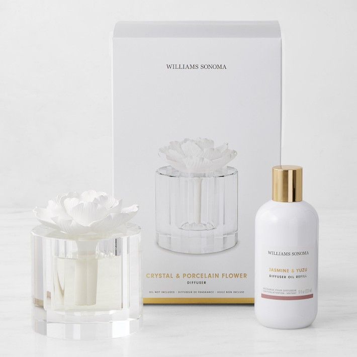 Williams Sonoma Crystal Flower Diffuser and Refill Set, Jasmine and Yuzu | Williams-Sonoma