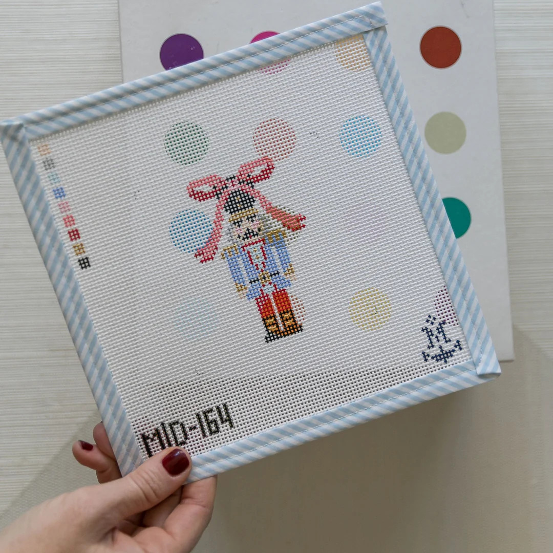 GN x MJD Nutcracker with Pink Bow | Greystone Needlepoint