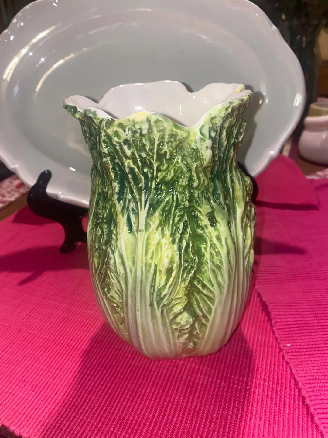 Vintage Seymour Mann Green Cabbage Vase. Detailed Leaves. Marked Signed Spring Vintage Decor Lett... | Etsy (US)