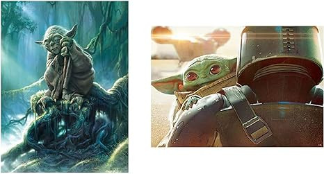 Star Wars - Fine Art Collection - Yoda - 1000 Piece Jigsaw Puzzle & Star Wars - The Mandalorian -... | Amazon (US)