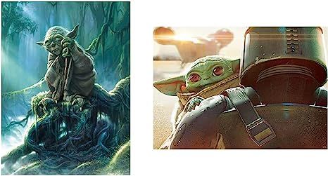 Star Wars - Fine Art Collection - Yoda - 1000 Piece Jigsaw Puzzle & Star Wars - The Mandalorian -... | Amazon (US)