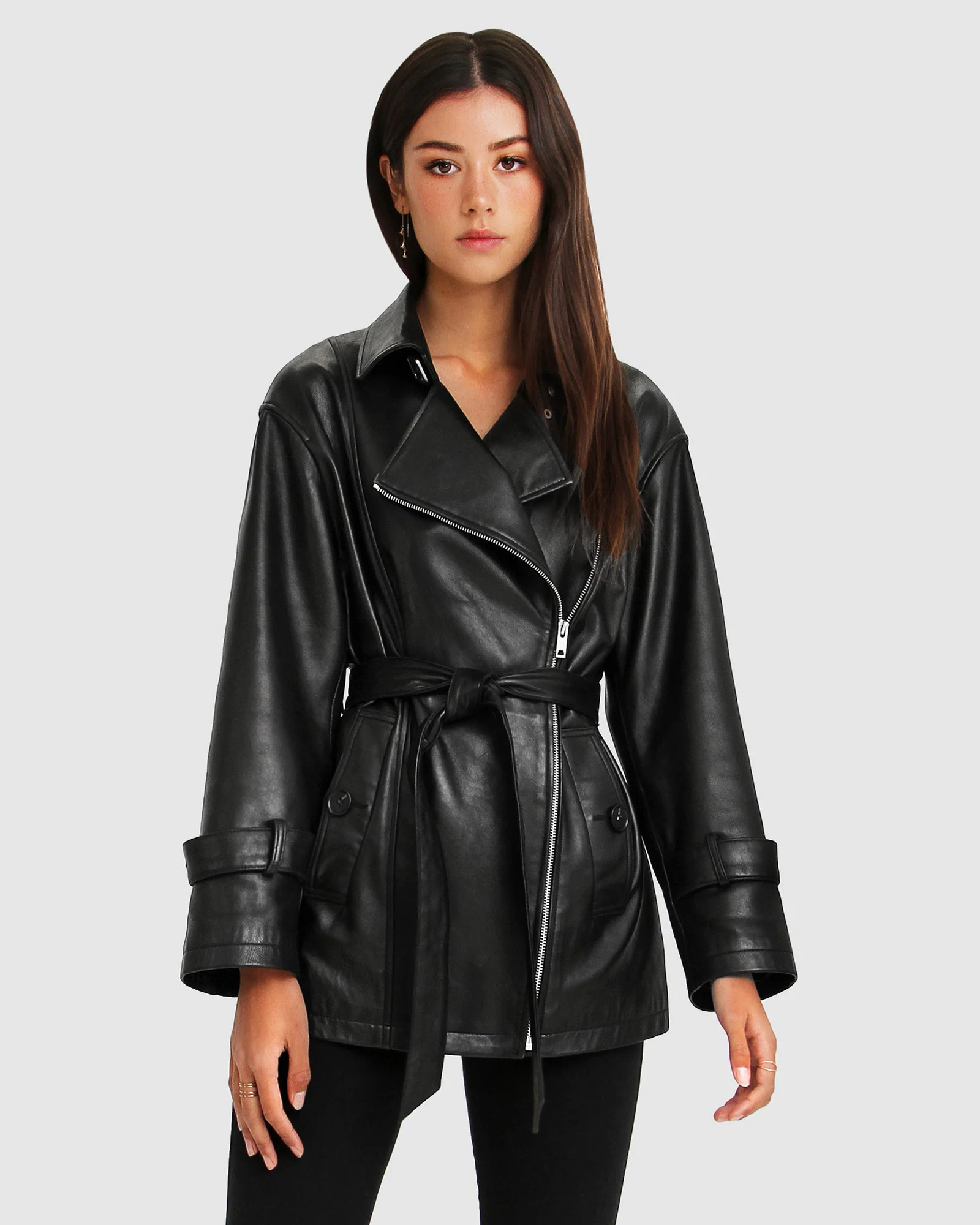BFF Belted Leather Jacket | Shop Simon