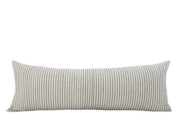 ANADA || 14x36 Cream and Black Striped Long Lumbar Pillow Cover Oversized Modern Farmhouse Tickin... | Etsy (CAD)