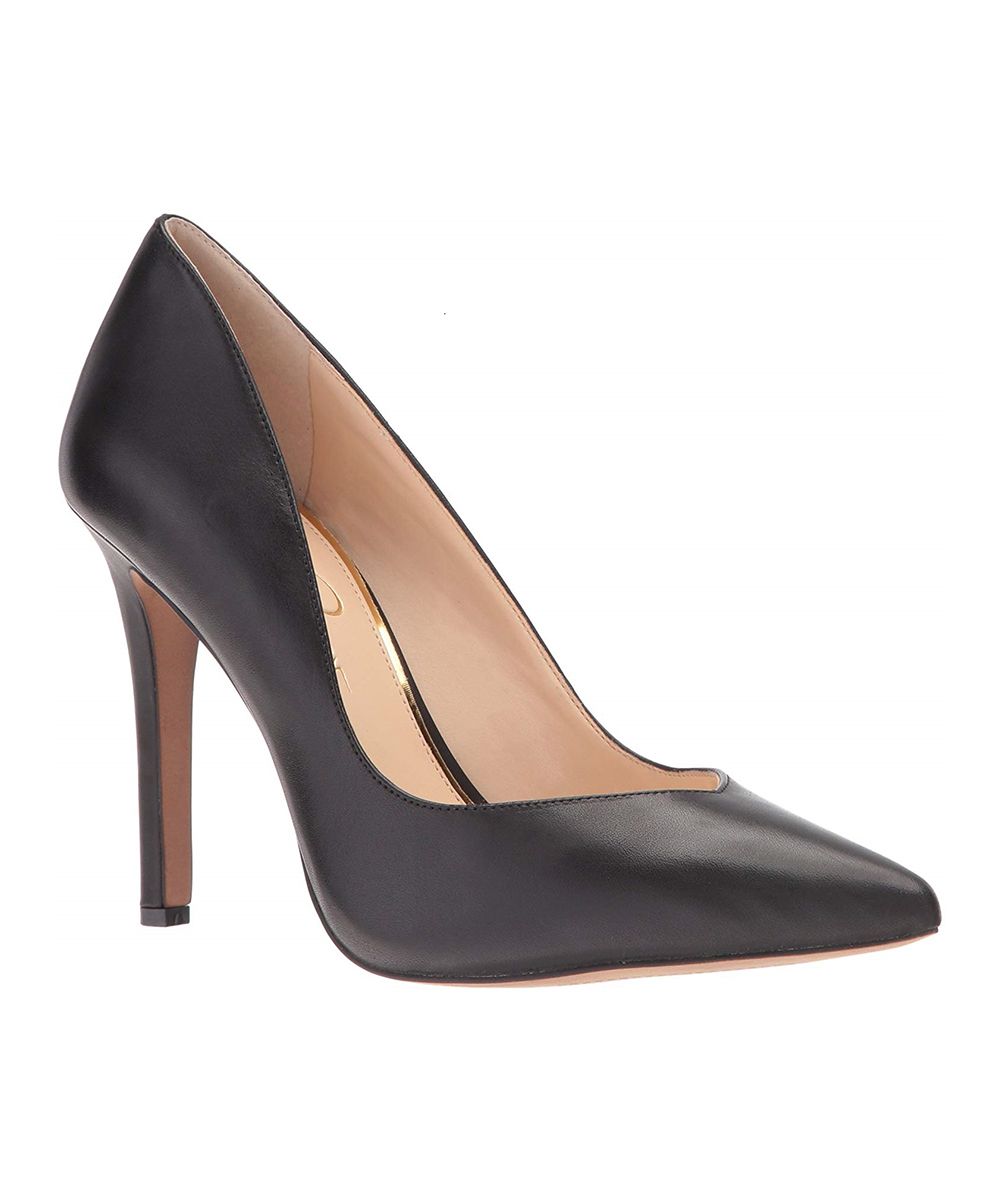 Black Leather Cylvie Pump - Women | Zulily