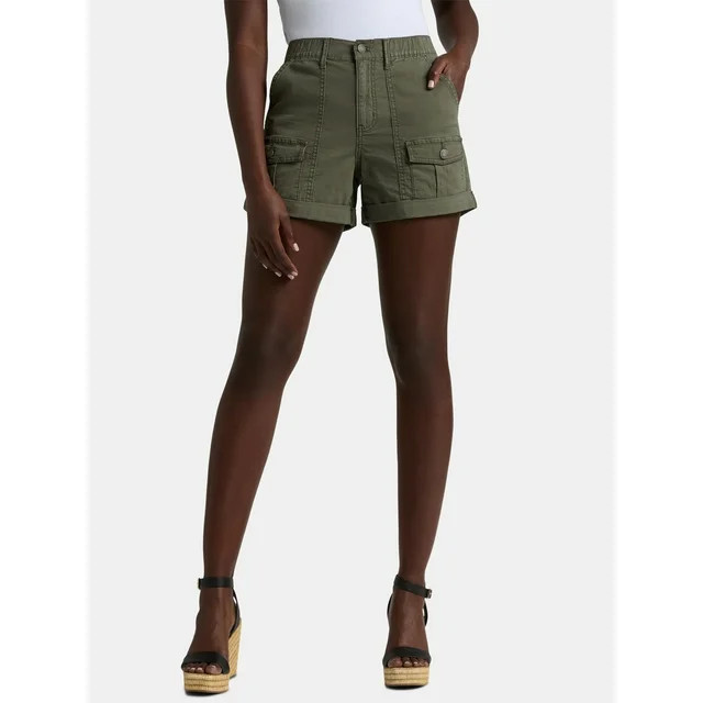 Time and Tru Women's Utility Short, 4" Inseam, Size Range 2-20 - Walmart.com | Walmart (US)