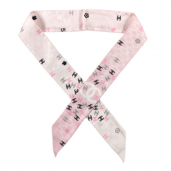 CHANEL Silk CC Slim Bandeau Pink Ecru Black | Fashionphile