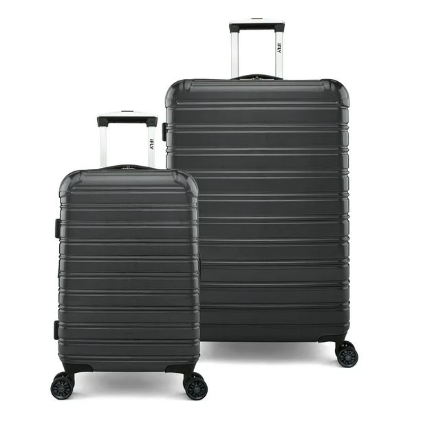 iFLY Hardside Luggage Fibertech 2 Piece Set, 20-inch Carry-on and 28-inch Checked Luggage, Black | Walmart (US)