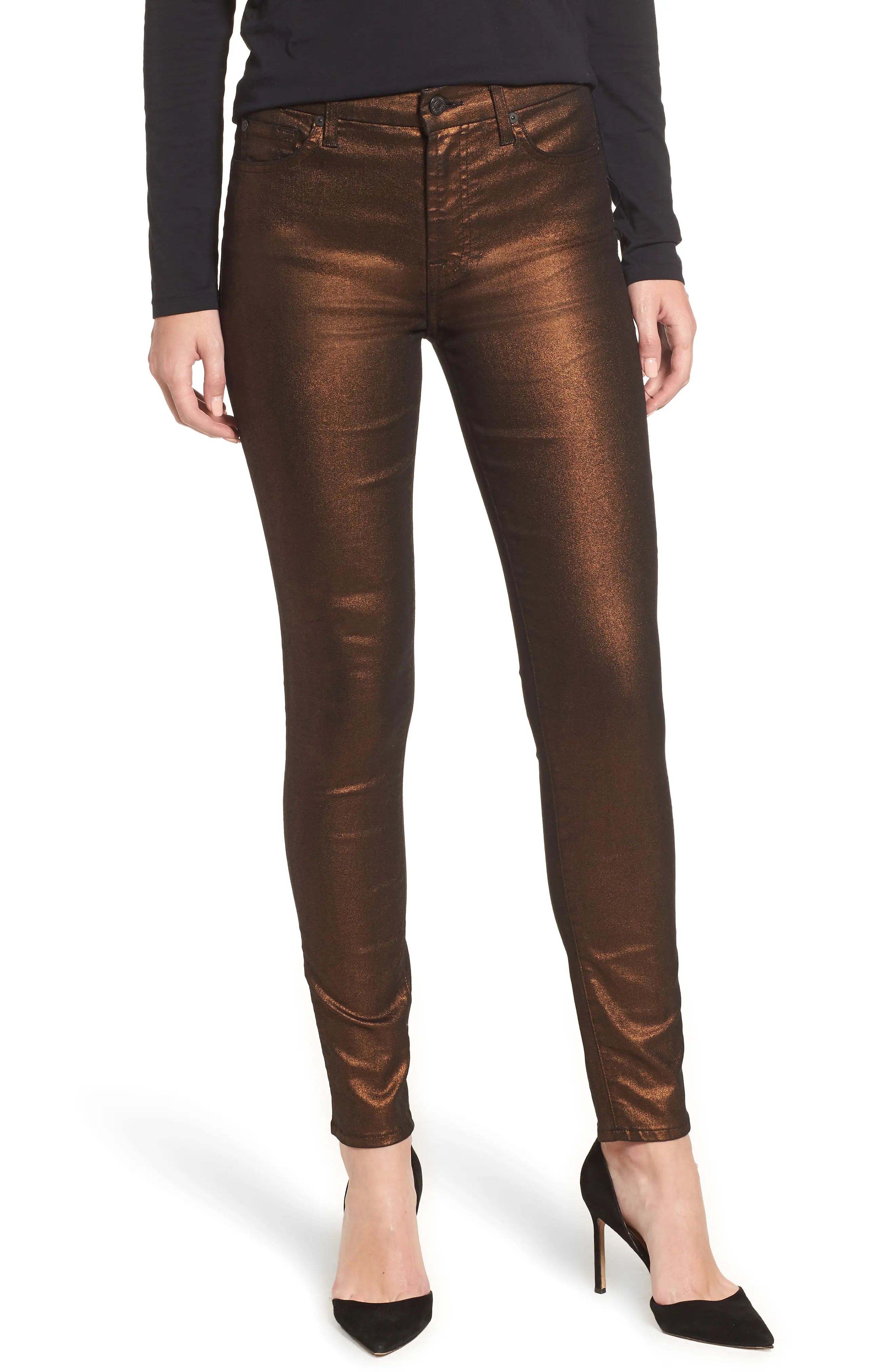 7 For All Mankind® Metallic Ankle Skinny Jeans | Nordstrom