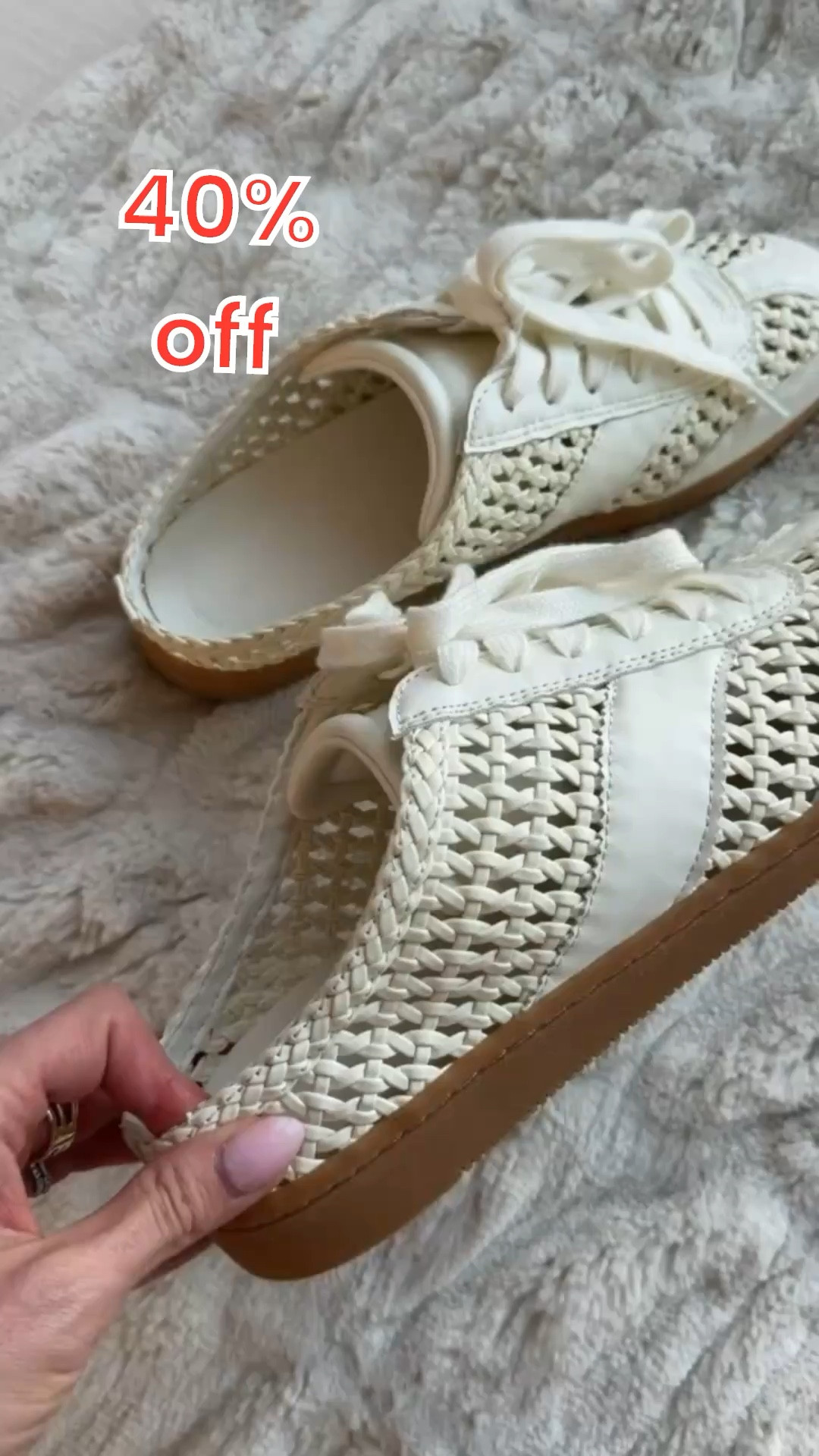 Target shoes 40% off.

Woven neutral sneakers from Target, spring shoes, annabrstyle.


#LTKSaleAlert