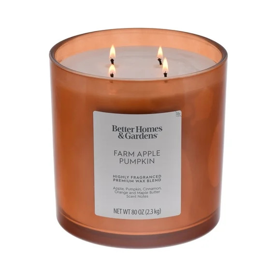 Better Homes & Gardens Farm Apple Pumpkin Scented 4-Wick 80oz (2.26 kg) Large Oversized Jar Candl... | Walmart (US)