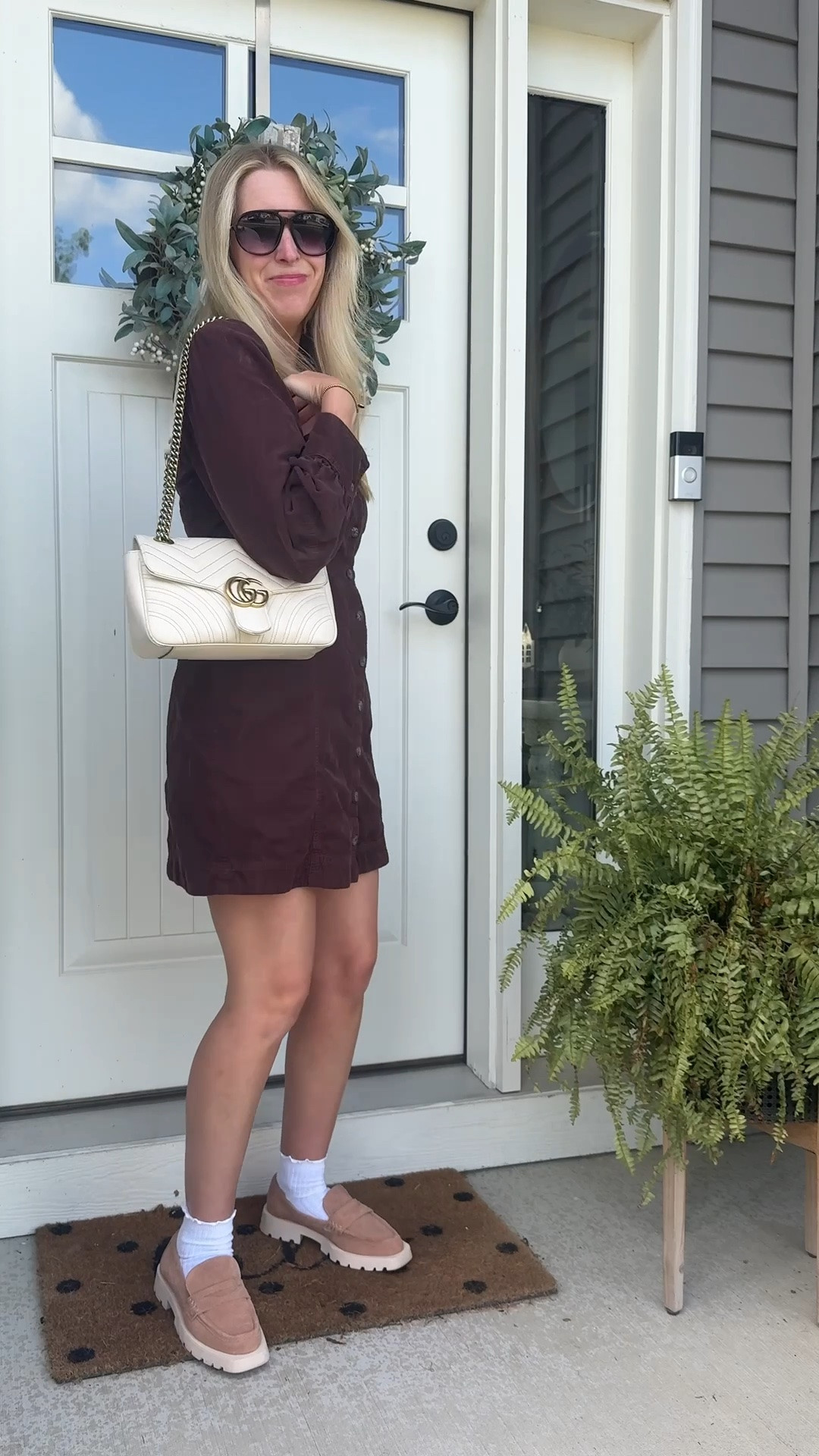 Fall fashion inspo - I can’t get enough of all the chocolate brown dresses I’m seeing with loafers and ruffle socks.

#LTKootd #LTKmomlife #LTKdayinmylife