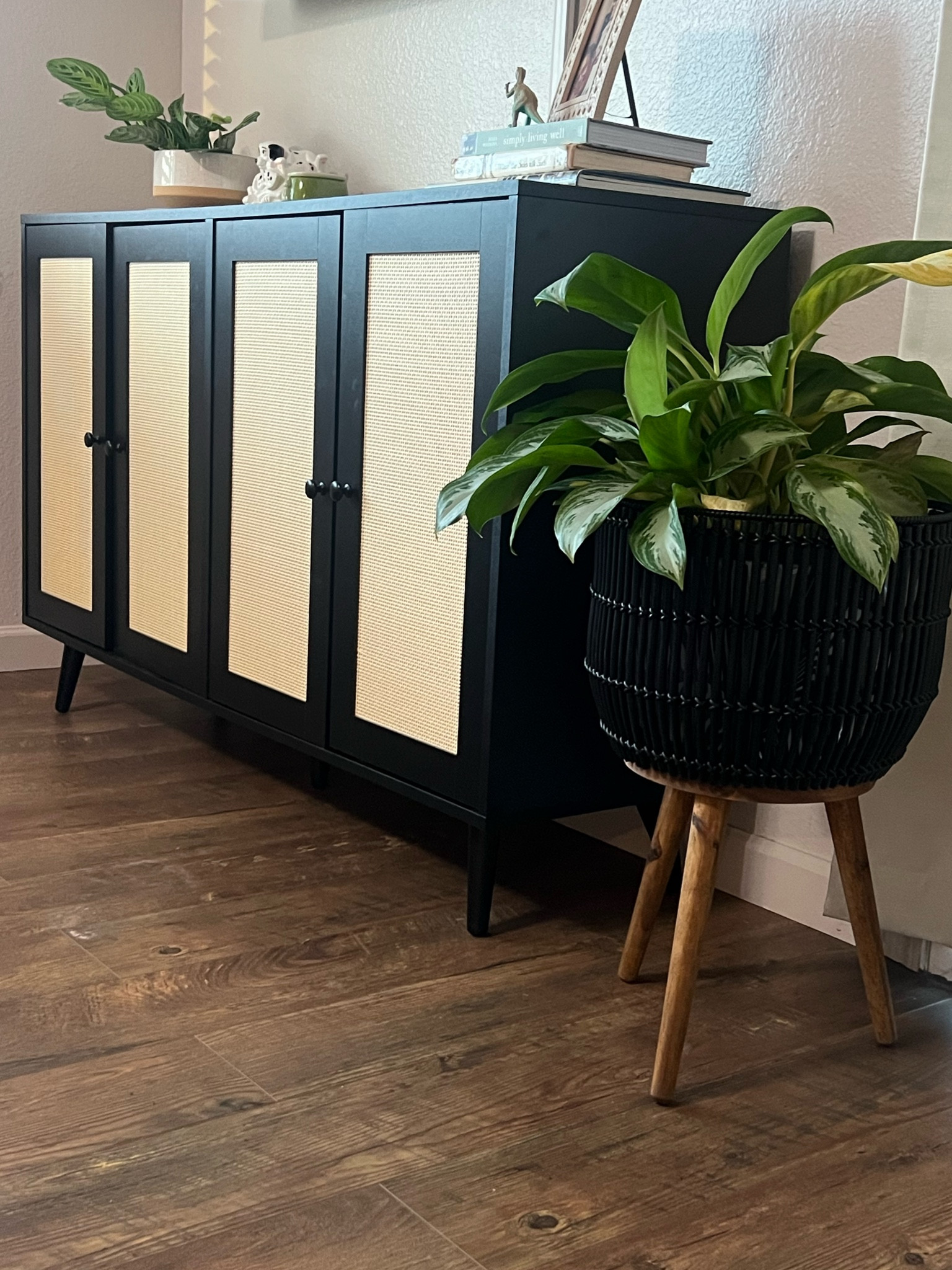 The perfect console for a small home! In here I hide our tv sound system, wifi router and then some kid toys to keep my home looking clean and aesthetic.

#LTKhome #LTKfamily