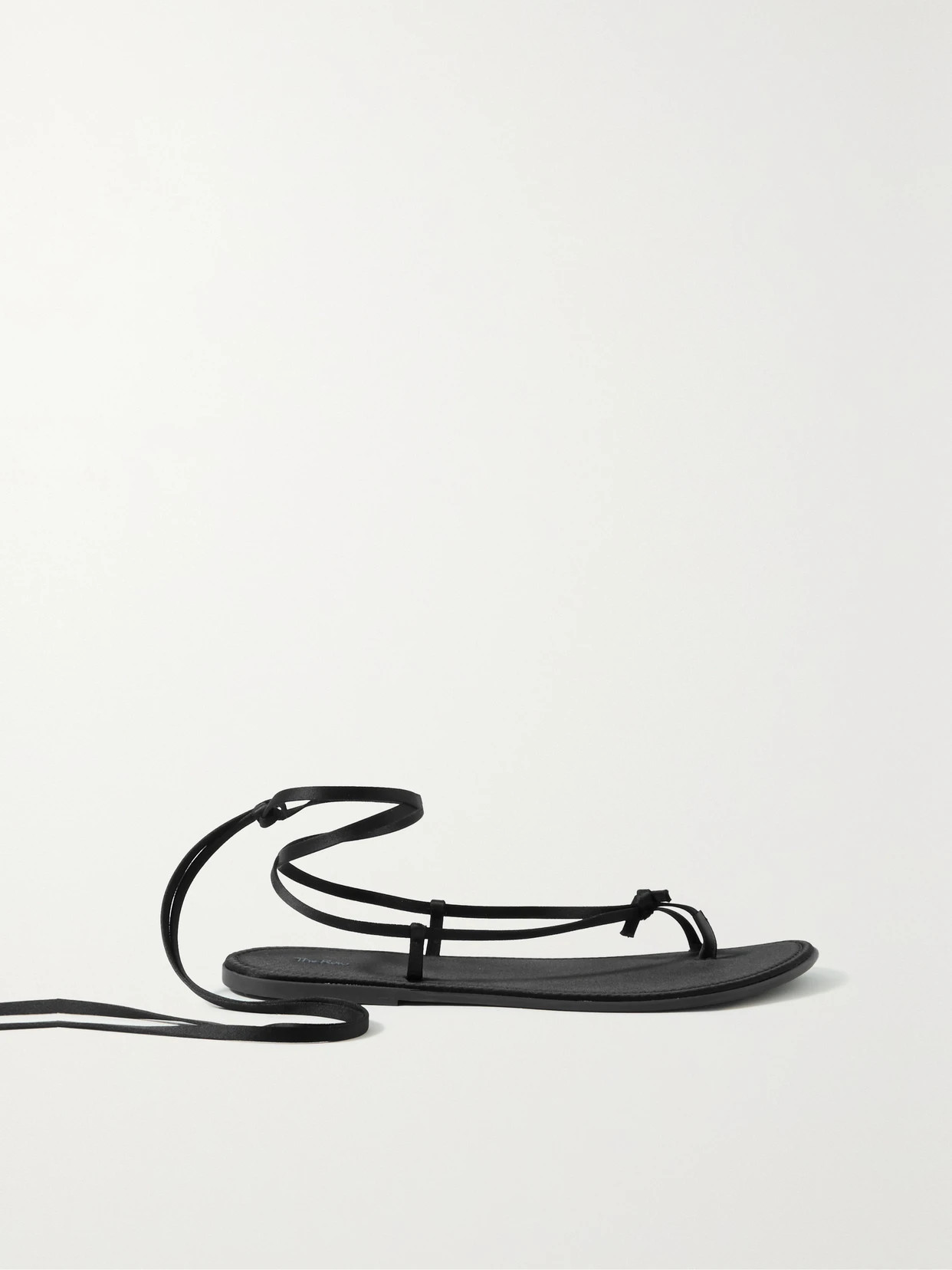 The Row - Lace-up Knotted Satin Sandals - Black | NET-A-PORTER (US)