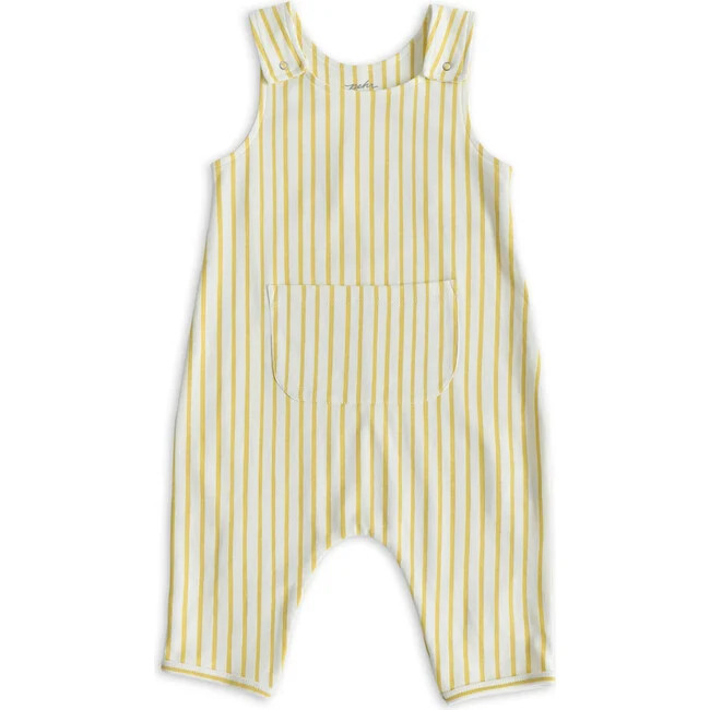 Pehr | Stripes Away Overalls, Marigold | Organic Cotton (Beige, Size 2Y) | Maisonette | Maisonette