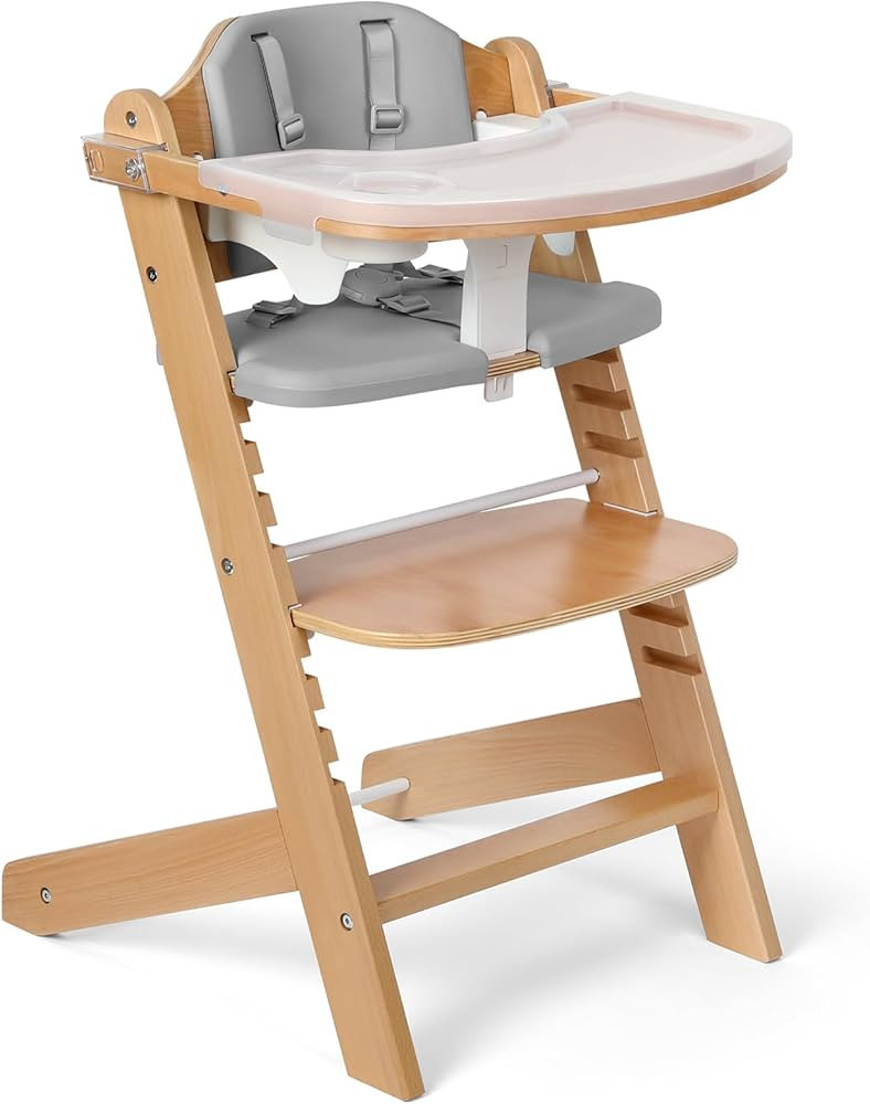 Cowiewie 3-in-1 Convertible Natural Wooden High Chair for Babies & Toddlers 3-Tier Remove & 2 Adj... | Amazon (US)