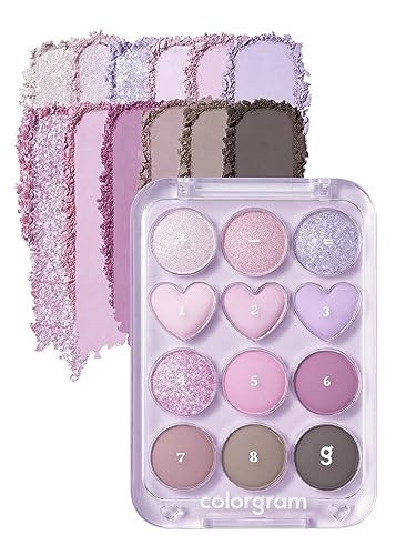 COLORGRAM Pin Point Eyeshadow Palette 03 Pink+Lavender | Ultra-Blendable Matte, Glitter, Shimmer Shades for Daily Makeup | K-Beauty Eye Palette with Easy-to-Use Calculator Design | Amazon (US)