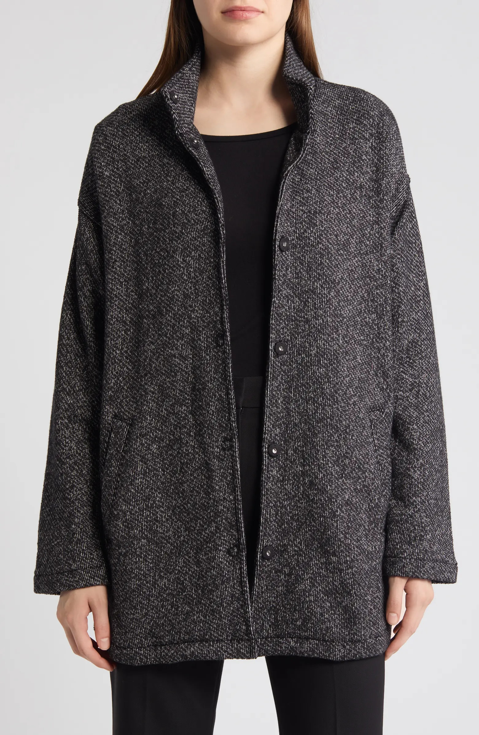 Eileen Fisher Snap Front Organic Cotton Jacket | Nordstrom | Nordstrom