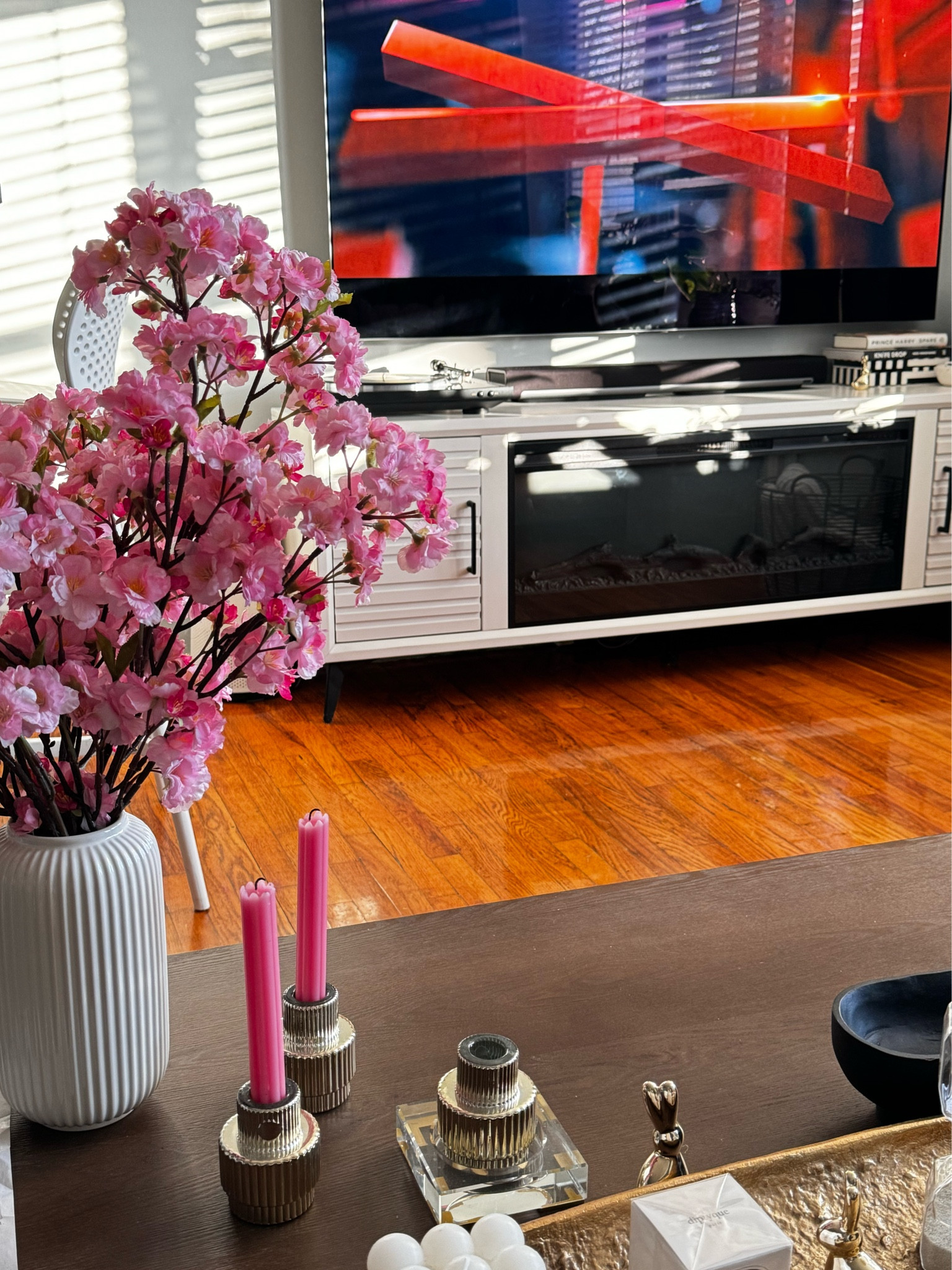 Spring decor in my living room

Cherry blossom stems • pink taper candles • coffee table decor • Easter decor 

#LTKSeasonal #LTKhome