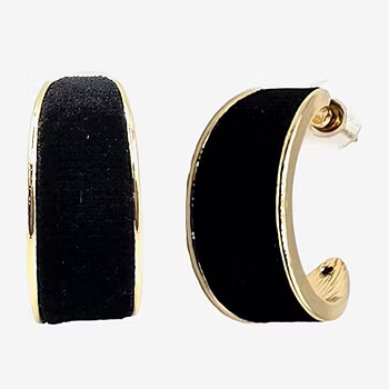 Bijoux Bar Gold Tone Velvet Hoop Earrings | JCPenney