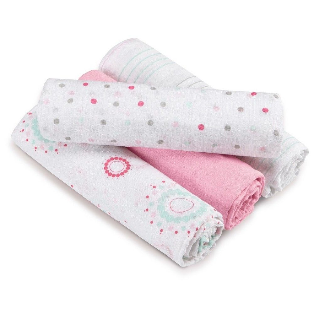 Aden by Aden + Anais Swaddle - Sweet in Pink - 4pk, Light Pink | Target