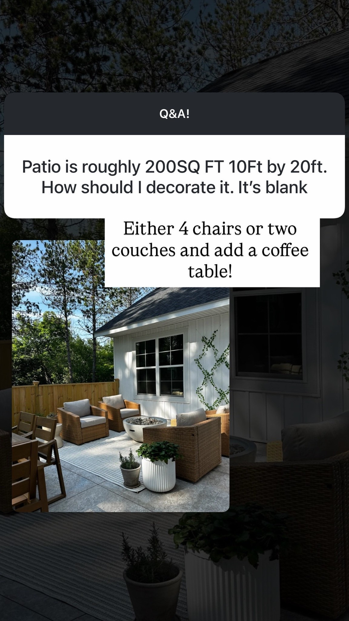 Outdoor furniture!