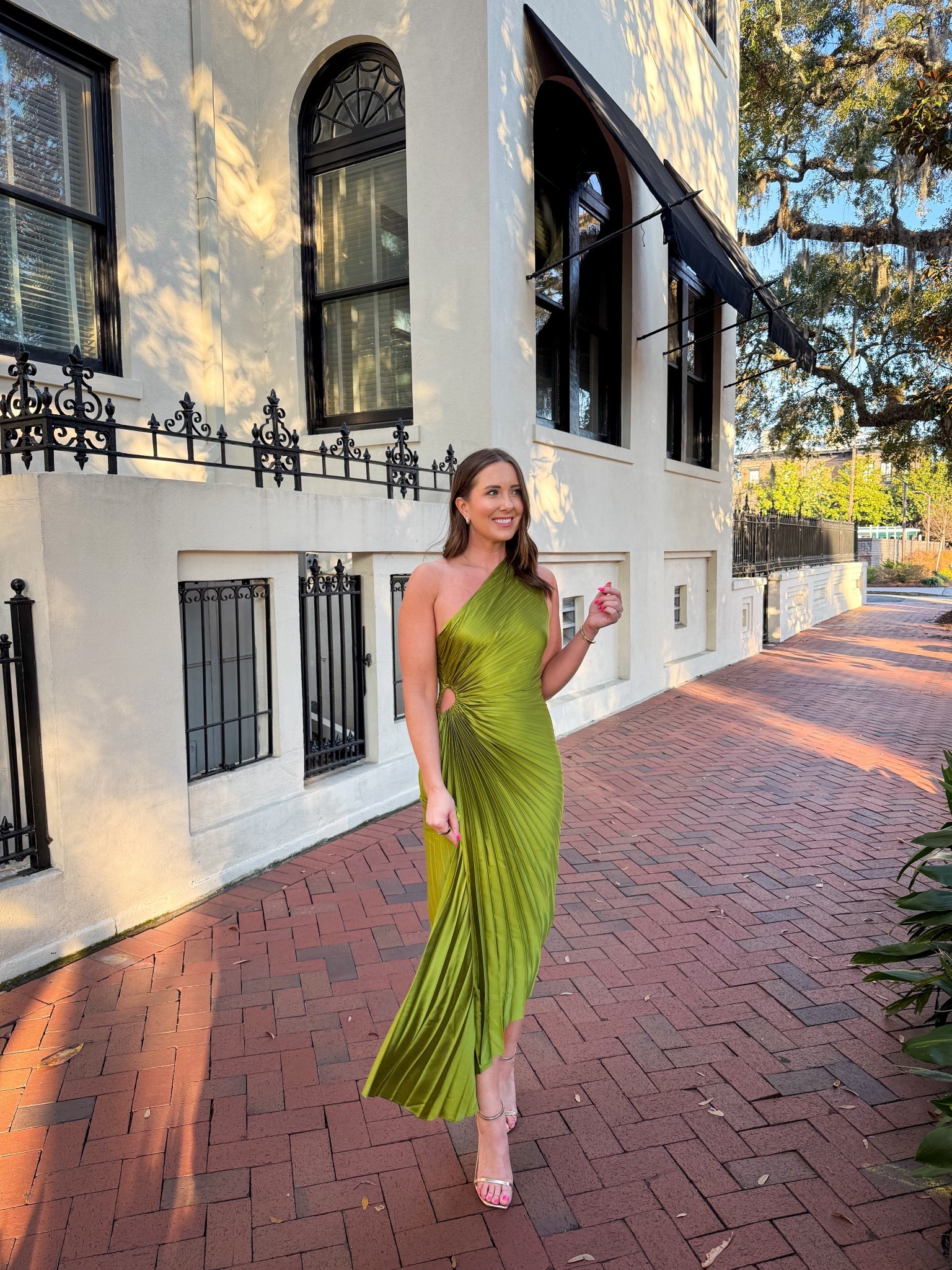 How stunning is this green one shoulder dress?! Wearing a medium! #ad 

#LTKWedding #LTKootd