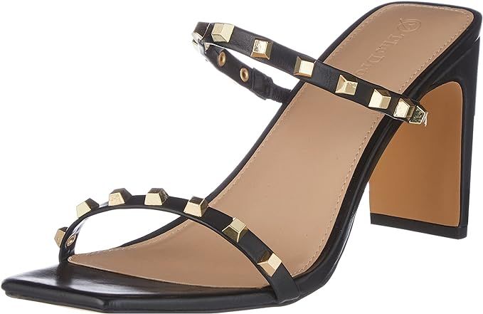 Amazon.com: The Drop Women's Avery Square Toe Two Strap High Heeled Sandal, Black Studded, 7 : Cl... | Amazon (US)