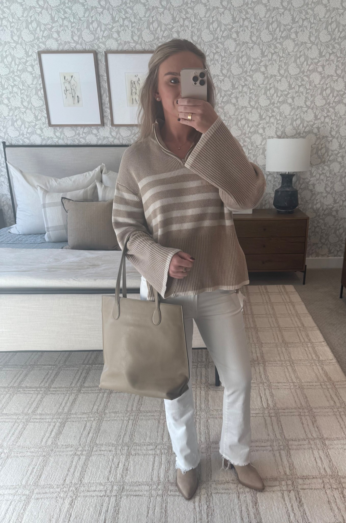Neutral winter layers 🤍 This striped sweater is 30% off, and my favorite white denim is $50 off right now. Such an easy, polished look for everyday.
#OOTD #WinterOutfit #NeutralStyle #ClassicStyle #ChicOutfit #EverydayStyle #StyleInspo #OutfitInspiration #WinterFashion #LTKSale #LTKStyle #MinimalStyle #EffortlessStyle #CapsuleWardrobe #TimelessStyle #WomensFashion #CasualChic #WeekendOutfit #LTKUnder100 #WinterStyle #OutfitIdeas #CyberMonday #CyberWeek #Rails #MotherJeans

#LTKootd #LTKWorkwear #LTKCyberWeek