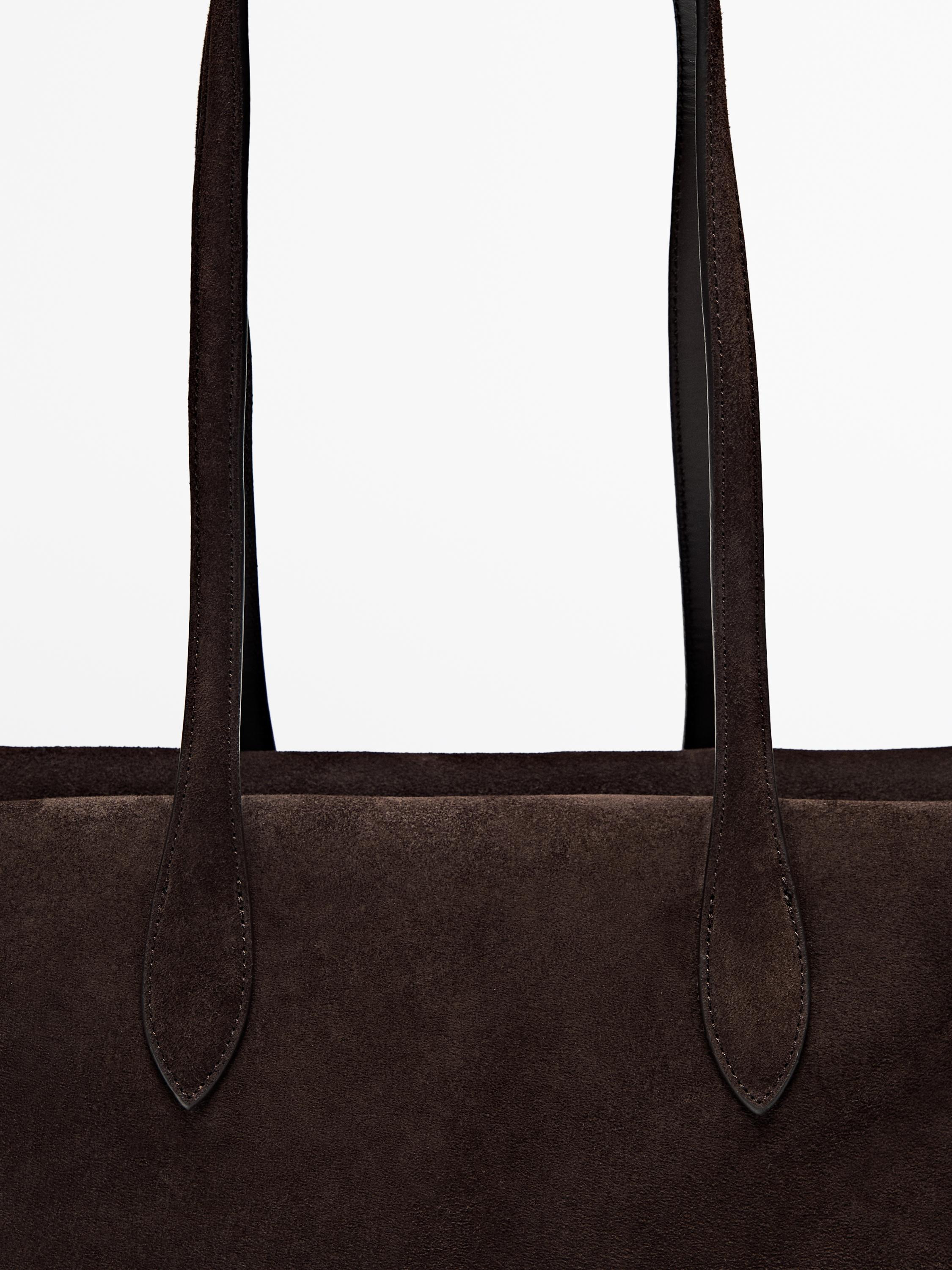 Split suede leather west satchel bag | Massimo Dutti UK