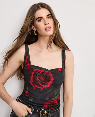 Women's Mesh Bustier Sleeveless Top, Regular and Plus Size | Macy's