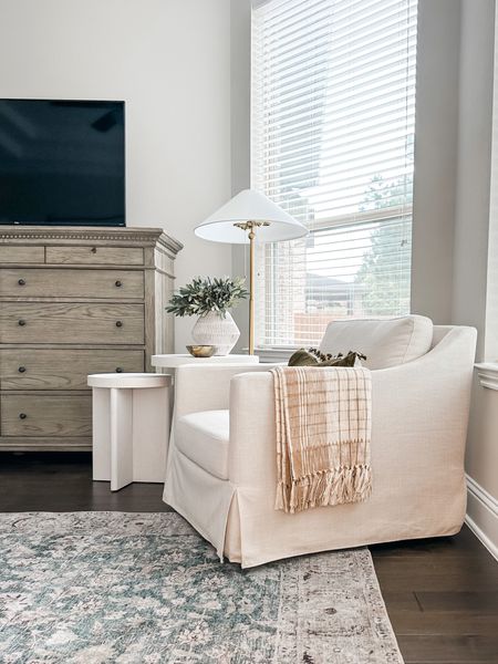 Sharing my bedroom corner and how I styled it. This best selling Target accent chair is beautiful, classic and affordable. The rug is also a best seller from LOLOI. I also have the Walmart set of 2 accent tables that are everyone’s favorite! This view is linked here. 

#LTKstyletip #LTKhome #LTKFind